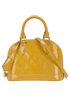 Alma BB, &pound;895, Handbags, Yellow, Patent Leather, Front view